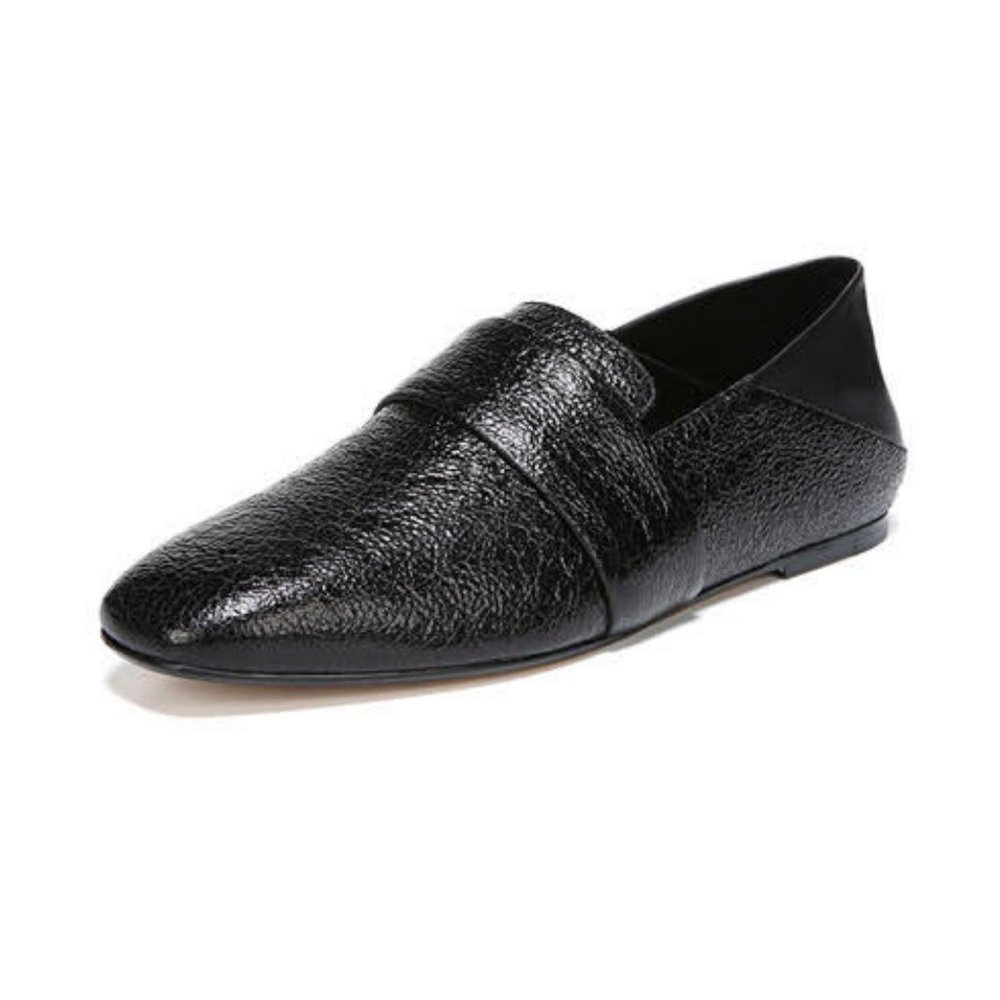 Vince Mason Leather Loafer Flat Slip Ons Fold Back